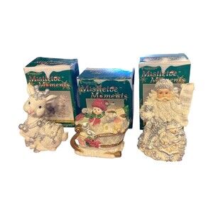 Mistletoe Moments Christmas Figurines Santa, Reindeer, Snowman Cornerstone
